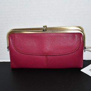 HOBO Lauren Leather Clutch Wallet in Sangria #SO-81029SANG NWT